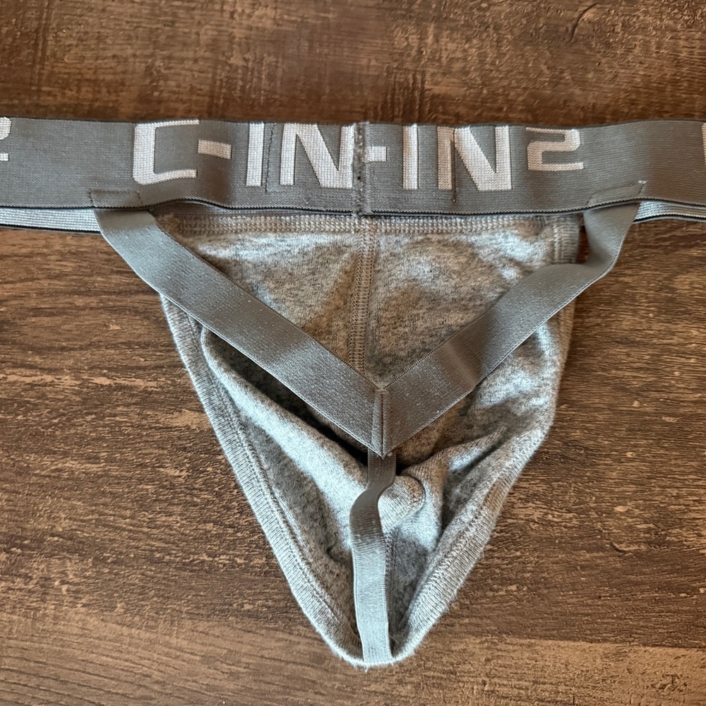 C-IN2 Core Y-Back Low Rise Thong, Gray, Large - Picture 6 of 6